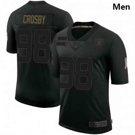 Men Las Vegas Raiders 98 Maxx Crosby Black 2020 Salute To Service Limited Jersey